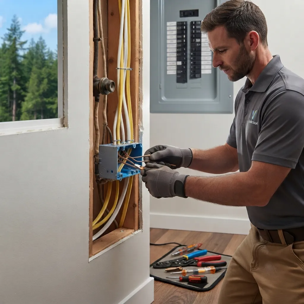 Professional electrician conducting an electrical safety inspection